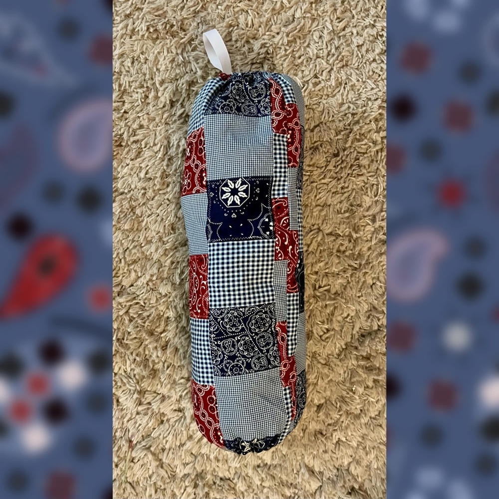 Paisley patchwork handmade trash bag holder!